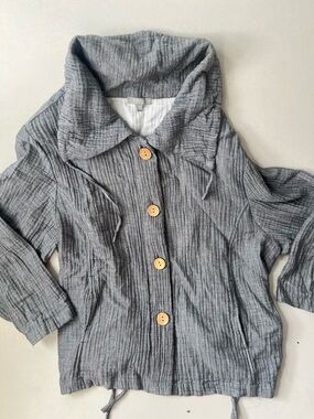 Habitat clothes to live in crinkled cotton gauze Mid-Length sweatshirt XXL